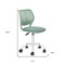 Homeroots Teal and White Adjustable Height Swivel Rolling Office Chair 568063 - alternate 8