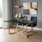 Homeroots 63" Black And Gold Solid Wood And Metal Trestle Base Dining Table 602331 - alternate 4