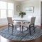 Homeroots 8' Navy Blue And Ivory Round Striped Washable Indoor Outdoor Area Rug 583446 - alternate 6