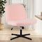 Yssoa Simple Deluxe Wide Criss Cross Legged Chair, Swivel Office Desk Chair, Height Adjustable Faux Fur,  3A88FNCHAIROFFICETDPNK01 - alternate 1