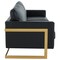 Leisuremod Lincoln Upholstered Leather Sofa with Gold Frame, Black LA83BL-L - alternate 4