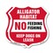 Signmission Alligator Warning Shield Sign Alligator, 6 inch X 6 inch, Plastic Sign, 2PK SHI-P-2PACK-6-357 - alternate 1