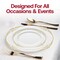 Smarty Had A Party 7.5" White with Gold Fancy Round Disposable Plastic Salad Plates, 120PK 8887-WHG-CASE - alternate 1