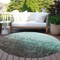 Homeroots 8' Teal Blue And Dark Gray Round Ombre Washable Indoor Outdoor Area Rug 602901 - alternate 7