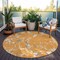 Homeroots 8' Orange Brown And Ivory Round Striped Washable Indoor Outdoor Area Rug 600914 - alternate 9