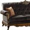 Homeroots 41" Charcoal Fabric Sofa With Champagne Legs 347273 - alternate 4