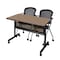 Regency Kobe Flip-Top Privacy Nesting Table W/ 2 Cadence Nest Chairs, 42 in W, 24 in L, Noble Oak MKFTM4824NO23BK - alternate 1