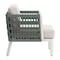 Homeroots 27" Green And White Aluminum Outdoor Accent Chair with White Cushion 668768 - alternate 6