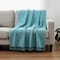 Homeroots 50" X 60" Blue Woven Cotton Throw Blanket with Fringe 516561 - alternate 4