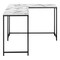 Homeroots 58" White and Black Faux Marble Wood And Metal Corner Computer Desk 489871 - alternate 8