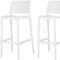 Homeroots Set of Two 30" White Heavy Duty Plastic Low Back Outdoor Bar Height Chairs, 2PK 565363 - alternate 6