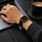Elegani Leather Band Compatible with Apple Watch 41mm, Black, Silver, Black, Rose Gold, Yellow Gold Buckle SDQR-BLK-41 - alternate 4