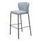 Homeroots Set of Two 29" Gray And Black Faux Leather And Steel Bar Height Bar Chairs 555698 - alternate 1