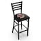 Holland Bar Stool Co 30" Blk Wrinkle Boston College Stationary Bar Stool, Ladder Back L00430BostnC - alternate 1