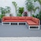 Leisuremod Chelsea 6-Piece Patio Sectional Weathered Grey Aluminum With Orange Cushions CSWGR-6OR - alternate 10