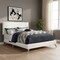 Homeroots White Solid Wood Queen Upholstered Linen Bed Frame 333314 - alternate 5