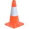 Tatco Traffic Cone, PVC, 18" Height, 2.4 lbs, Orange/Silver 25500 - alternate 1