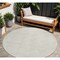 Homeroots 8' Ivory And Beige Round Geometric Washable Indoor Outdoor Area Rug 595009 - alternate 1