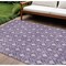 Homeroots 10' X 14' Purple And Ivory Geometric Washable Indoor Outdoor Area Rug 596062 - alternate 1
