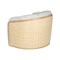 Homeroots 34" Off White and Natural Fabric Wood And Rattan Swivel Arm Chair 635754 - alternate 7