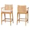 Bali & Pari Storsel Bohemian Natural Rattan and Teak Wood 2-Piece Counter Stool Set 249-2PC-13700-ZORO - alternate 1