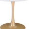 Homeroots 35" White and Gold Wood and Steel Pedestal Base Round Top Dining Table 602233 - alternate 7