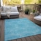Homeroots 5' X 8' Aqua And Ivory Geometric Washable Indoor Outdoor Area Rug 614048 - alternate 7