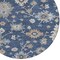 Homeroots 8' Navy Blue Beige And Gray Round Floral Washable Indoor Outdoor Area Rug 606166 - alternate 7