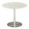 Homeroots White And Silver Marble And Stainless Steel Pedestal Base Round Top Dining Table 370427 - alternate 1