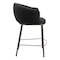 Homeroots 26" Black and Bronze Shearling and Steel Counter Height Bar Chair 555755 - alternate 7