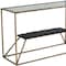 Homeroots 48" Clear and Brass Glass Iron and Stone Frame Console Table With Shelf 668880 - alternate 8
