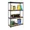 Space Solutions 1000 Riveted Steel Shelving 4-Shelf Unit, 12D x 30W x 48H, Black 22540 - alternate 11