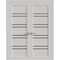 Sartodoors Interior Double Doors 64 x 80 inches, BASIC 4901 White with Black Glass, Wood Interior Solid Panel BASIC4901DD-WS-64 - alternate 1