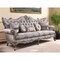 Homeroots 94" Dark Gray Imitation Silk Damask Sofa And Toss Pillows With Champagne Legs 491281 - alternate 4