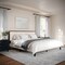 Martha Stewart Jett King Size Solid Wood Platform Bed w/Upholstered Base/Inset Paneled Headboard, Dark Brown/Beige MG-0900271F-K-DKBRN-BG-MS - alternate 1