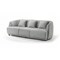 Homeroots 85" Gray Geometric Sofa And Toss Pillows With Brown Legs 480914 - alternate 1