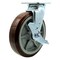 Service Caster 8 Inch Stainless Steel Polyurethane Swivel Caster with Ball Bearing and Brake SCC-SS30S820-PPUB-TLB - alternate 1