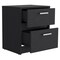Homeroots 19" Black Wood Two Drawer Nightstand 526154 - alternate 11