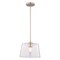 Vaxcel Evanston 1-Light Drum Pendant Light, Satin Nickel, Clear Glass, 10.25-In. Wide P0473 - alternate 1