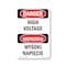Signmission OSHA Danger Sign, 10" Height, Rigid Plastic, High Voltage Bilingual, VP-1327 OS-DS-P-710-VP-1327 - alternate 1