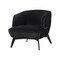 Homeroots 28" Black Velvet and Steel Lounge Chair 716374 - alternate 6