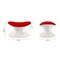 Homeroots 21" Red and White Wool And Fiberglass Contempo Footstool Ottoman 520802 - alternate 8
