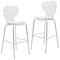 Leisuremod Oyster Acrylic Barstool with Steel Frame in Chrome Finish, Clear, 2PK OC31CL2 - alternate 1