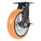 Vestil Polyurethane Swivel With Brake Caster 8 In. Diameter x 2 In. Width 925 lb Orange/Silver CST-E6-8X2PUP-SWB - alternate 1
