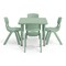 Flash Furniture 5 PC Plastic Activity Table and 4 Chairs Set, 10.5 in Seat Height-Sage YU-YCX-0023-2-SQR-TBL-SAGE-E-GG - alternate 10
