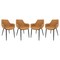 Leisuremod Markley Modern Leather Dining Arm Chair with Metal Legs, Light Brown, 4PK EC26BR4 - alternate 1