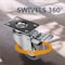 Powertec 3'' Swivel Plate Caster Wheels w/ Brake & 880 lbs Loads, Dual Locking PU Castor Wheels, 4PK 17208N - alternate 6