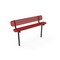 Mytcoat 6ft Outdoor Bench with Back, Inground, Red, Punched Steel, Textured Coating 804211 - alternate 1