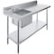Amgood 60 in. x 24 in. Stainless Steel Work Table with Built-in Left Prep Sink and Faucet WTWTPS-2460-L-F-Z - alternate 1