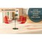 Leisuremod Astor Plastic Dining Chair with White Steel Base Water Ripple Design in Transparent Red ACW-20TR - alternate 8